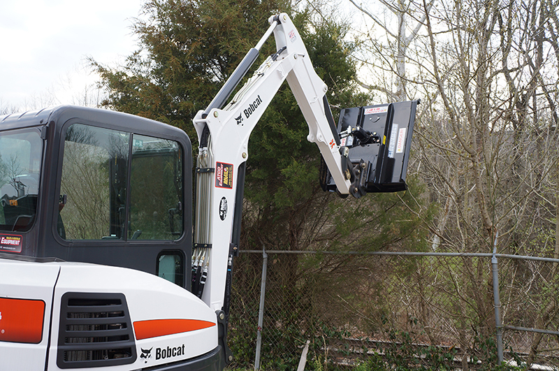 Blue diamond 36 inch brush cutter on excavator